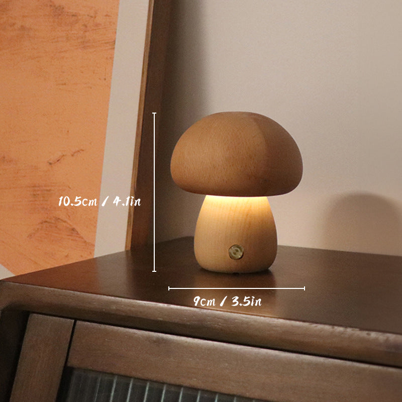 Paris - Rechargeable Wooden Mushrooms Table Lamp