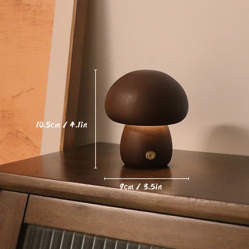 Paris - Rechargeable Wooden Mushrooms Table Lamp