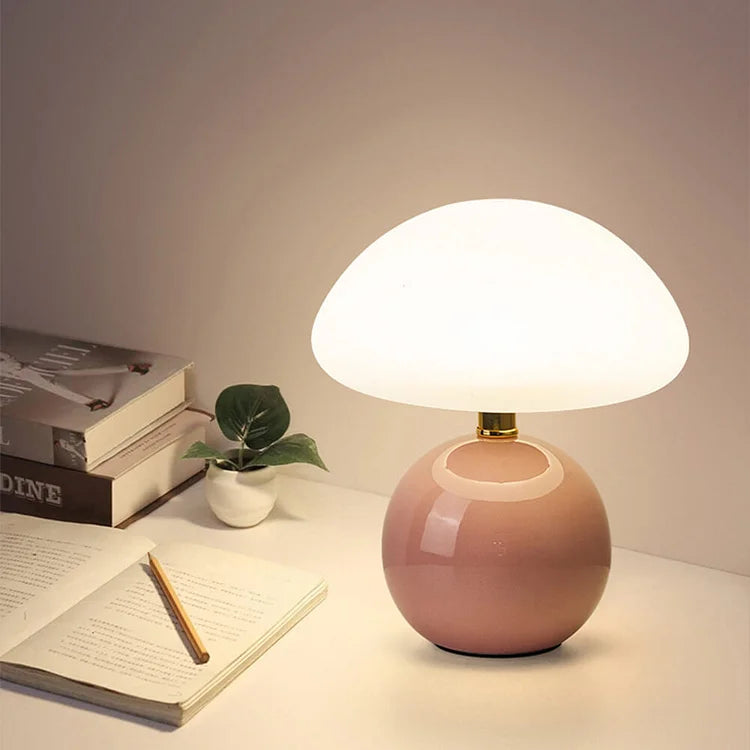 Bordeaux - Cream-Colored Mushroom Lamp