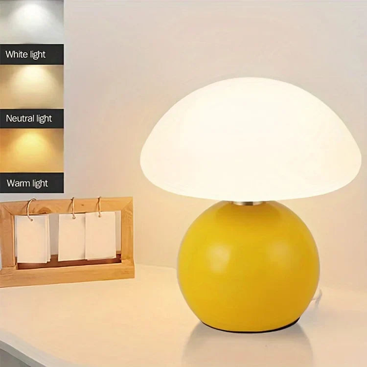 Bordeaux - Cream-Colored Mushroom Lamp