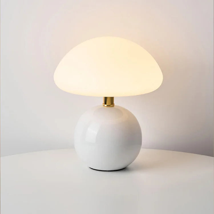 Bordeaux - Cream-Colored Mushroom Lamp