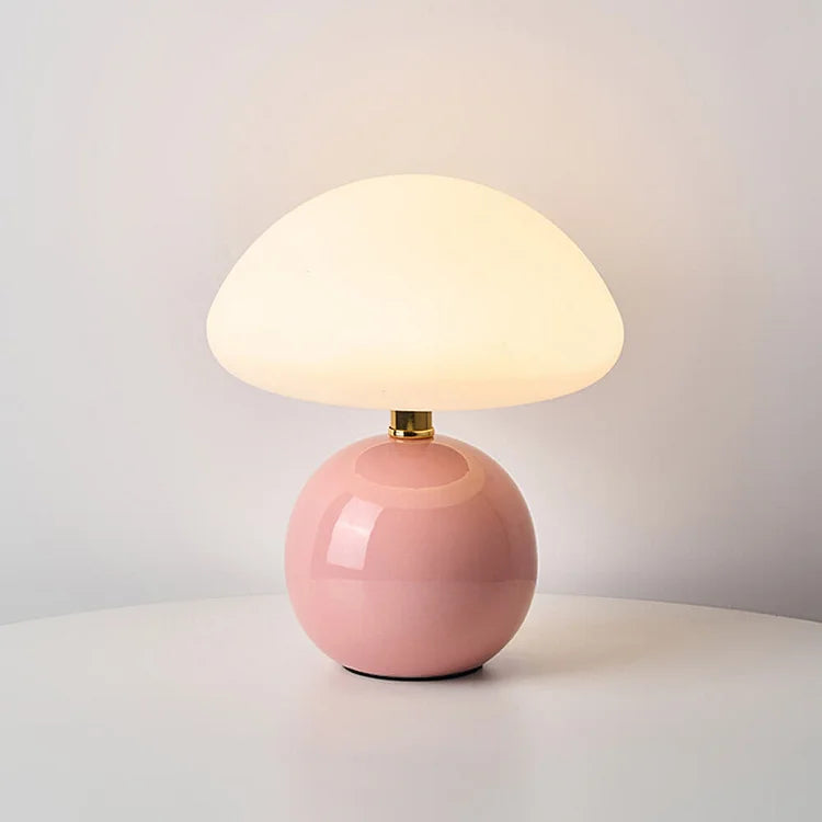 Bordeaux - Cream-Colored Mushroom Lamp