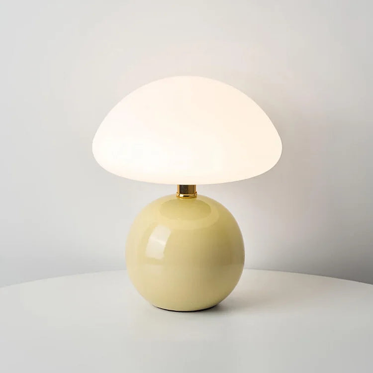 Bordeaux - Cream-Colored Mushroom Lamp