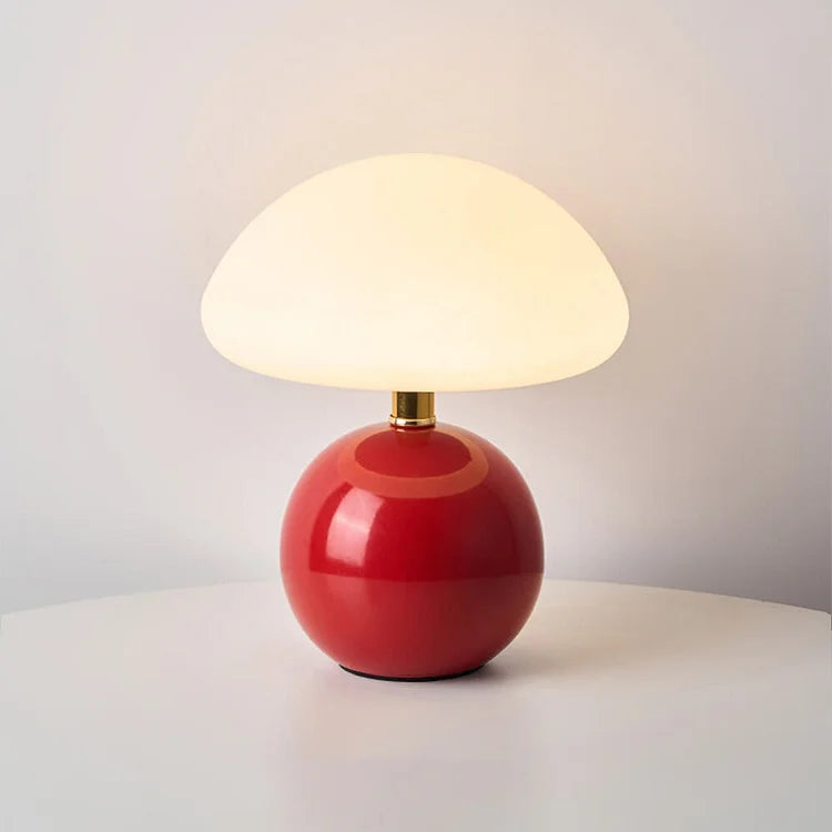 Bordeaux - Cream-Colored Mushroom Lamp