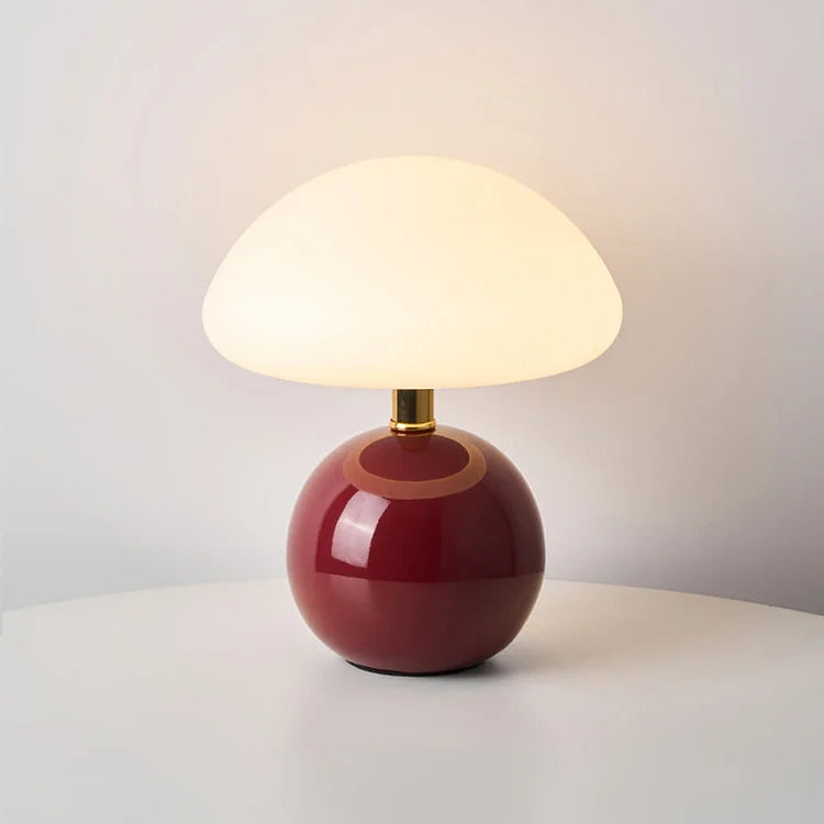 Bordeaux - Cream-Colored Mushroom Lamp